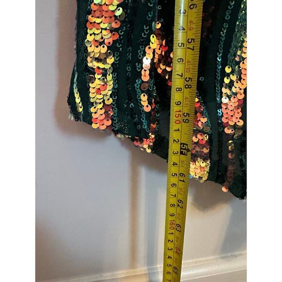 City Studio Size 1 Juniors Green Maxi Mermaid Sequin Prom Gown Dress Unique - Picture 11 of 15